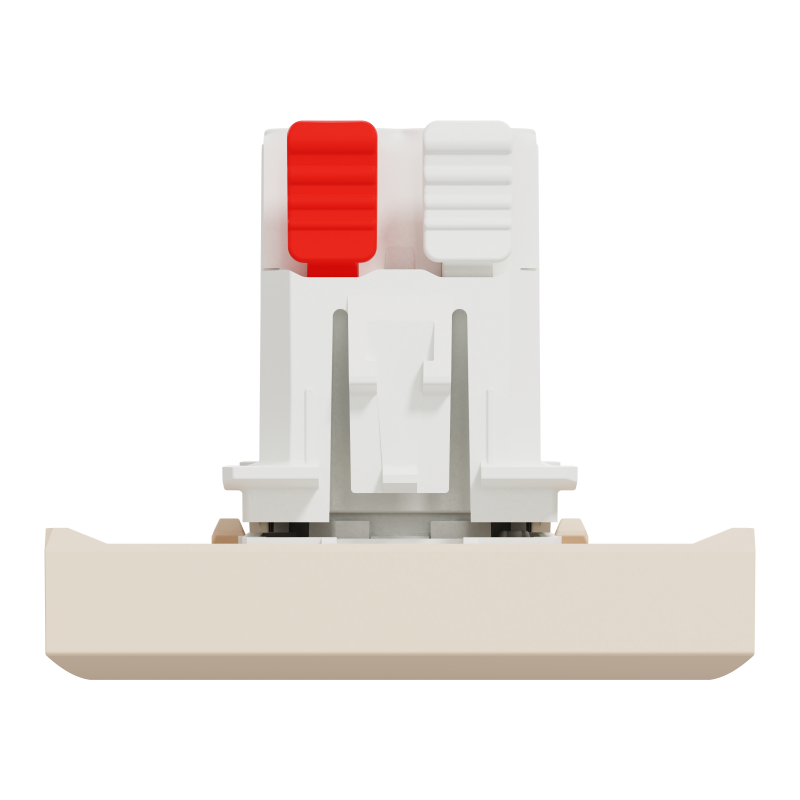 Кнопковий вимикач 1-клавішний, 10А, 2 модулі, бежевий Unica New Studio