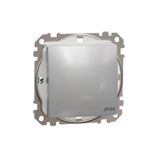 Одноклавішний вимикач, 10АX, IP44, алюміній, Sedna Design & Elements