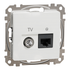 Розетка RJ45 категорія 6 UTP -TV Білий Sedna Design