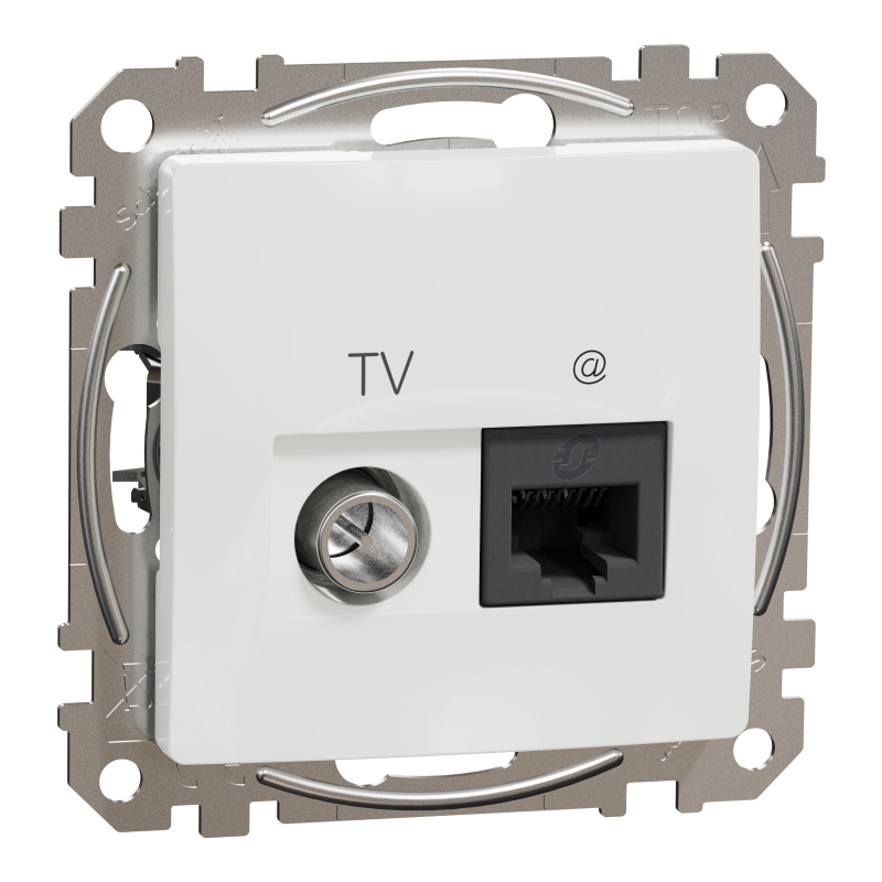 Розетка RJ45 категорія 6 UTP -TV Білий Sedna Design