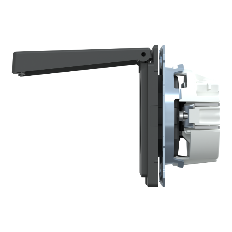 D-Life РОЗЕТКА з/к і кришкою IP44 АНТРАЦИТ
