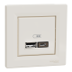 Asfora - double USB charger 2.4 A - cream