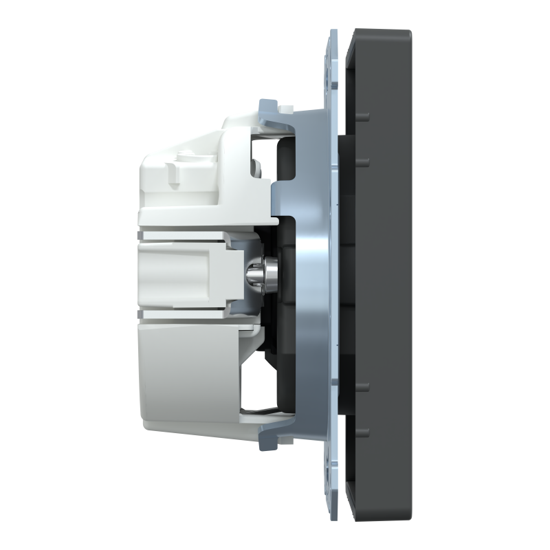 D-Life РОЗЕТКА з/к і шторкою АНТРАЦИТ