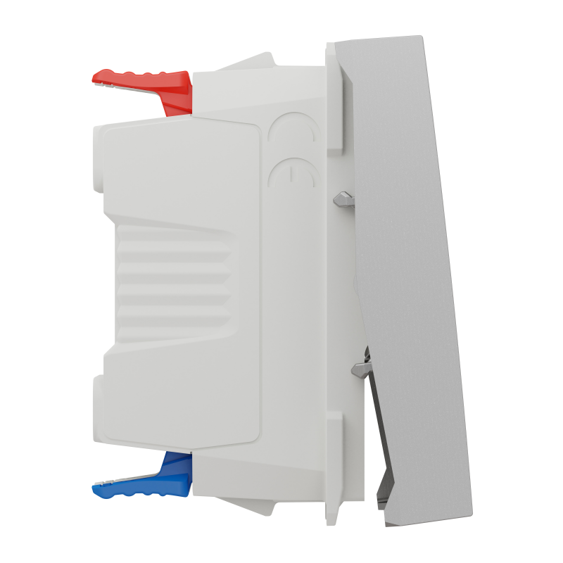 Перемикач 1-клавішний з нейтраллю 10А, 2 модулі алюміній