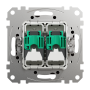 Подвійна комп'ютерна розетка RJ45 CAT 5E UTP, Венге Sedna Elements
