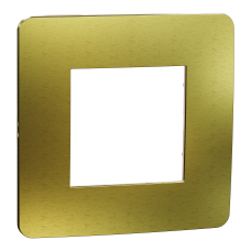 Cover frame, Unica Studio Metal, 1 gang, 1 x 2 modules, gold or beige