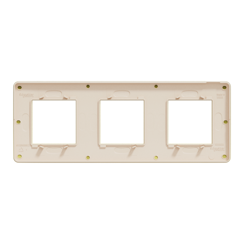Cover frame, Unica Studio Metal, 3 gang, 3 x 2 modules, gold or beige