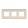 Cover frame, Unica Studio Metal, 3 gang, 3 x 2 modules, gold or beige
