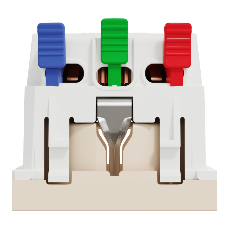 Розетка з заземленням та шторками, 16А, самозатискні клеми, бежева Unica New