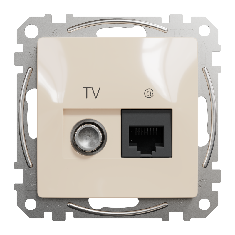 Розетка RJ45 категорія 6 UTP -TV Бежевий Sedna Design