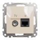 Розетка RJ45 категорія 6 UTP -TV Бежевий Sedna Design
