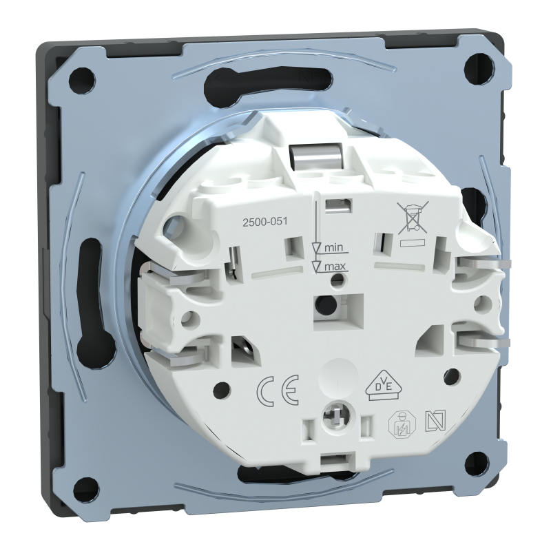 D-Life РОЗЕТКА з/к і шторкою АНТРАЦИТ