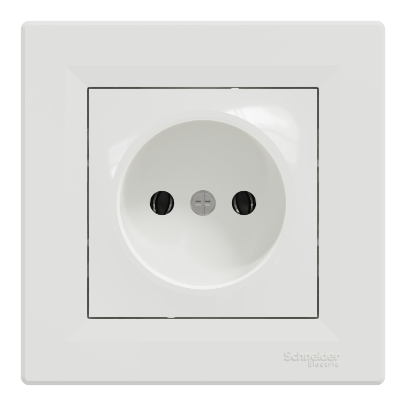 РОЗЕТКА БЕЗ ЗАЗЕМЛЕННЯ БІЛА ASFORA