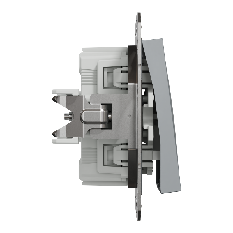 ВИМИКАЧ ДВОКЛАВІШНИЙ САМОЗАЖИМНИЙ ASFORA СТАЛЬ