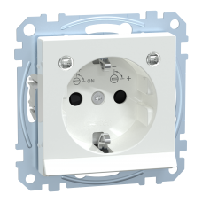 Розетка з заземленням зі штор місц для марк та підсв 16А SysM активно-білий гл