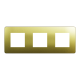 Cover frame, Unica Studio Metal, 3 gangs, gold