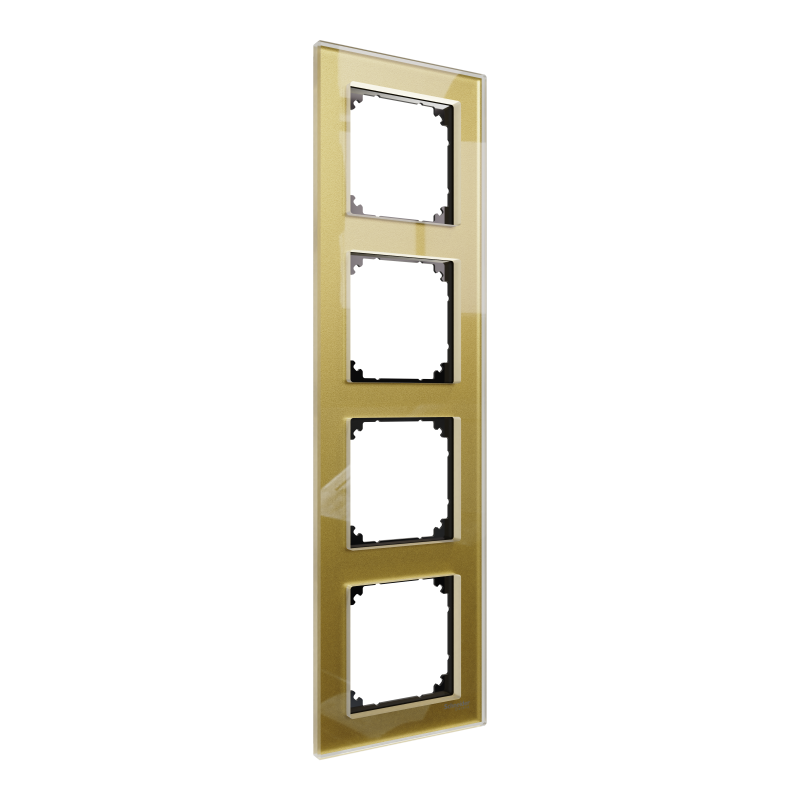 РАМКА скло 4 поста, ЗОЛОТО, SM
