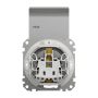 Розетка з заземлення, зі шторками, та з кришкою IP44 Алюміній Sedna Design