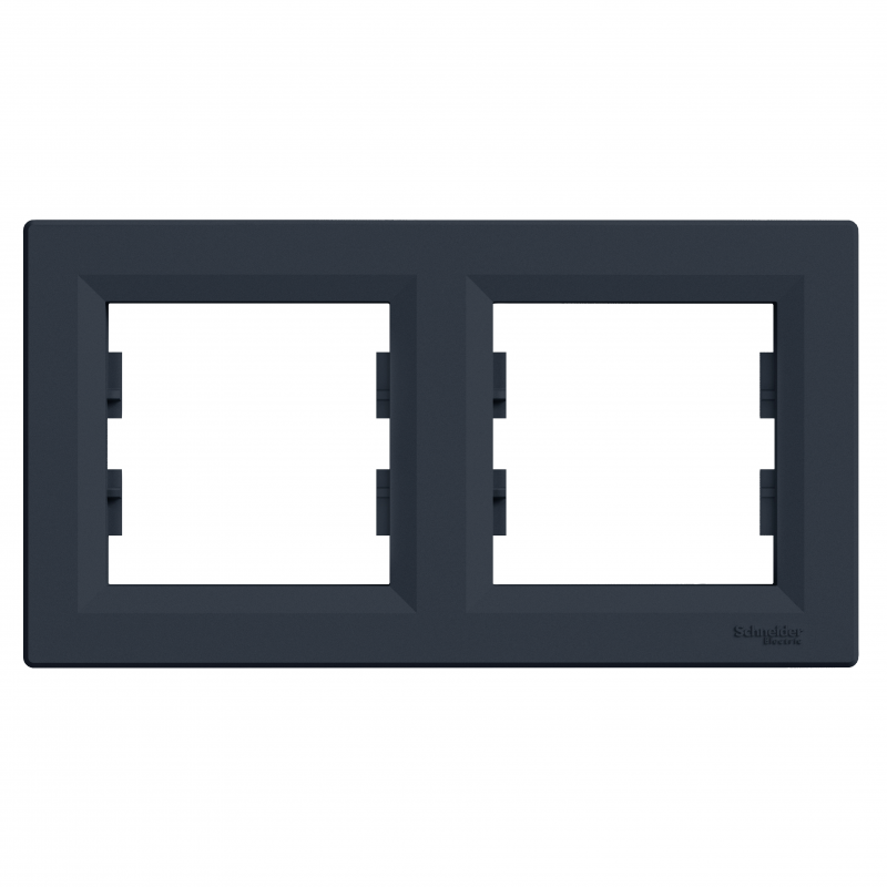 РАМКА ДВОМІСНА, ГОРИЗОНТАЛЬНА, ASFORA АНТРАЦИТ