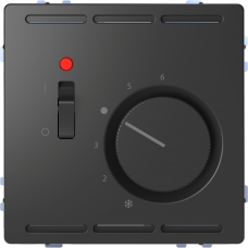 Кімнатний терморегулятор з вимикачем, System D, aнтрацит