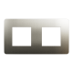 Cover frame, Unica Studio Metal, 2 gang, 2 x 2 modules, bronze or beige