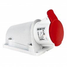 Розетка PratiKa, кутова, настінна, 32A, 2P + E, 380-415 B AC, з'єднання гвинтами