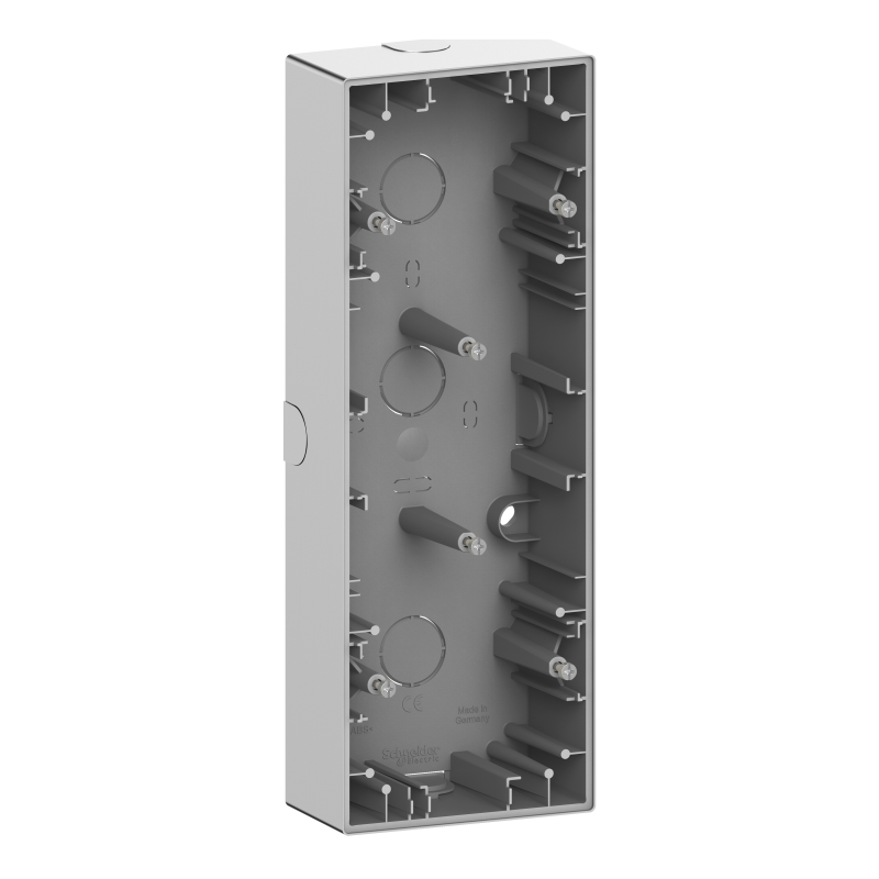 Трьохпостова коробка для відкритого монтажу MERTEN D-Life, нержавіюча сталь