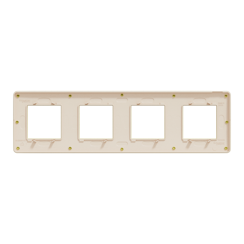 Cover frame, Unica Studio Metal, 4 gang, 4 x 2 modules, gold or beige