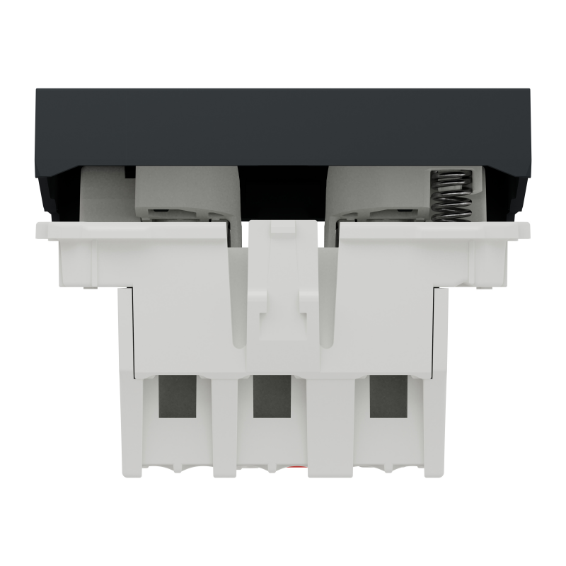 Вимикач 1-клавішний кнопковий схема 1, 10А, 2 модулі антрацит