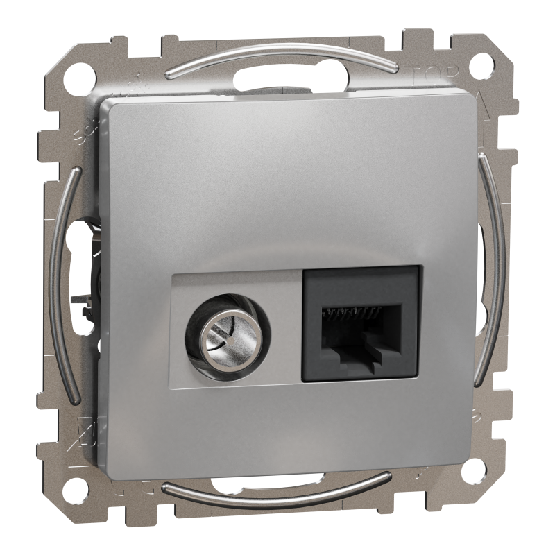 Розетка RJ45 категорія 6 UTP -TV Алюміній Sedna Design