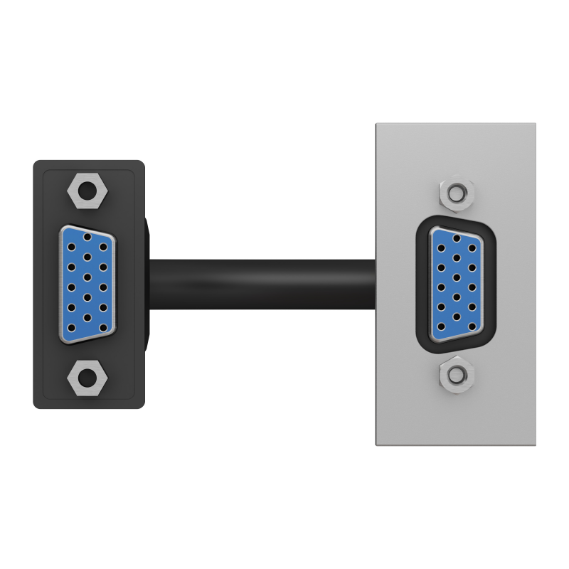 Розетка HD15 female (VGA) 1 модуль алюміній