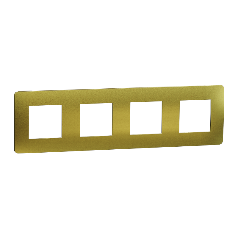 Cover frame, Unica Studio Metal, 4 gangs, gold