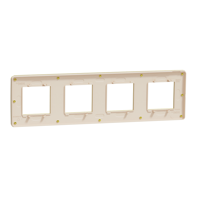 Cover frame, Unica Studio Metal, 4 gang, 4 x 2 modules, gold or beige