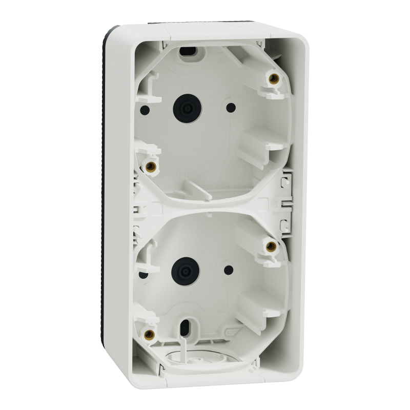 Двомісний бокс для накладного монтажу IP55 Mureva Styl, вертикальний, білий