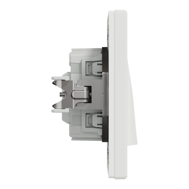 ВИМИКАЧ ОДНОКЛАВІШНИЙ, З ПІДСВІТКОЮ, САМОЗАЖИМНИЙ, БІЛИЙ ASFORA