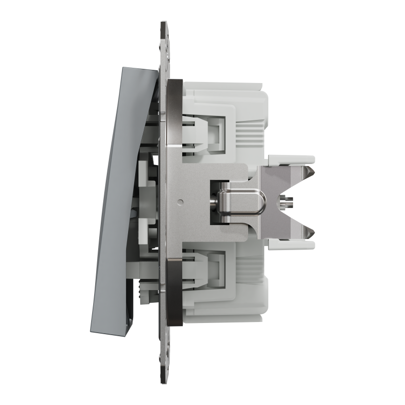 ВИМИКАЧ ДВОКЛАВІШНИЙ САМОЗАЖИМНИЙ ASFORA СТАЛЬ