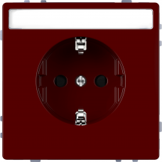Розетка з заземленням зі шторками та місц для марк 16А SysD рубіново-червоний