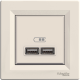 USB РОЗЕТКА 2,1A КРЕМ ASFORA