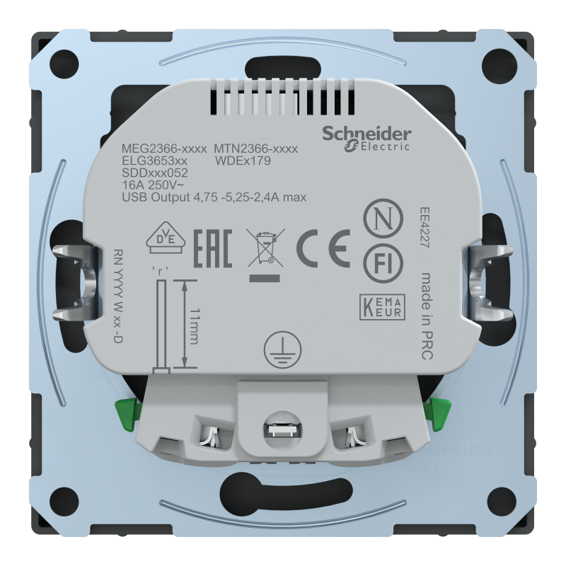 Розетка Schuko з 2 USB 2,4 A Антрацит SD