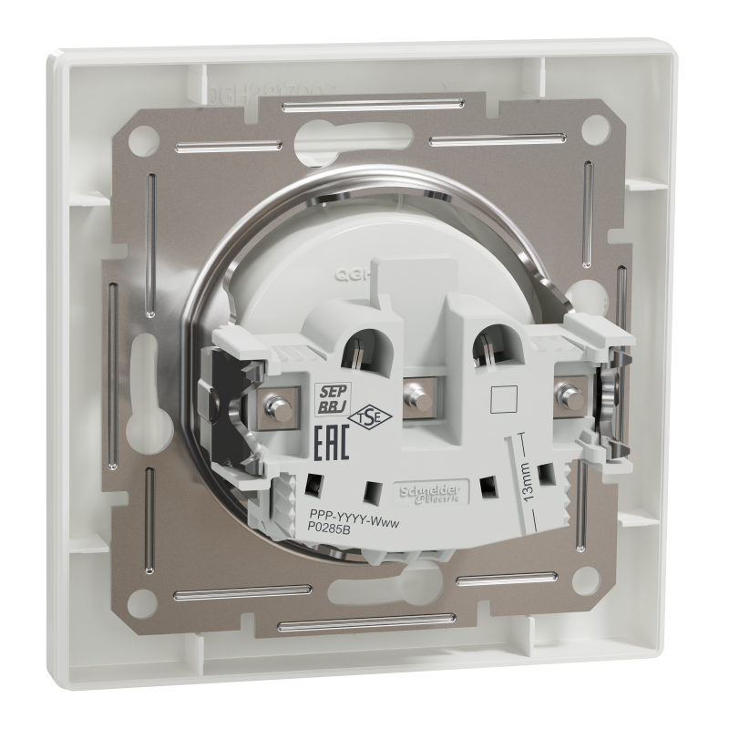 РОЗЕТКА БЕЗ ЗАЗЕМЛЕННЯ БІЛА ASFORA