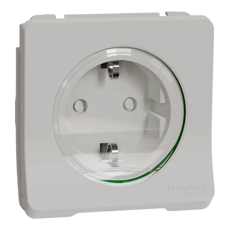 Механізм розетки з заземленням та шторками IP55 Mureva Styl, білий