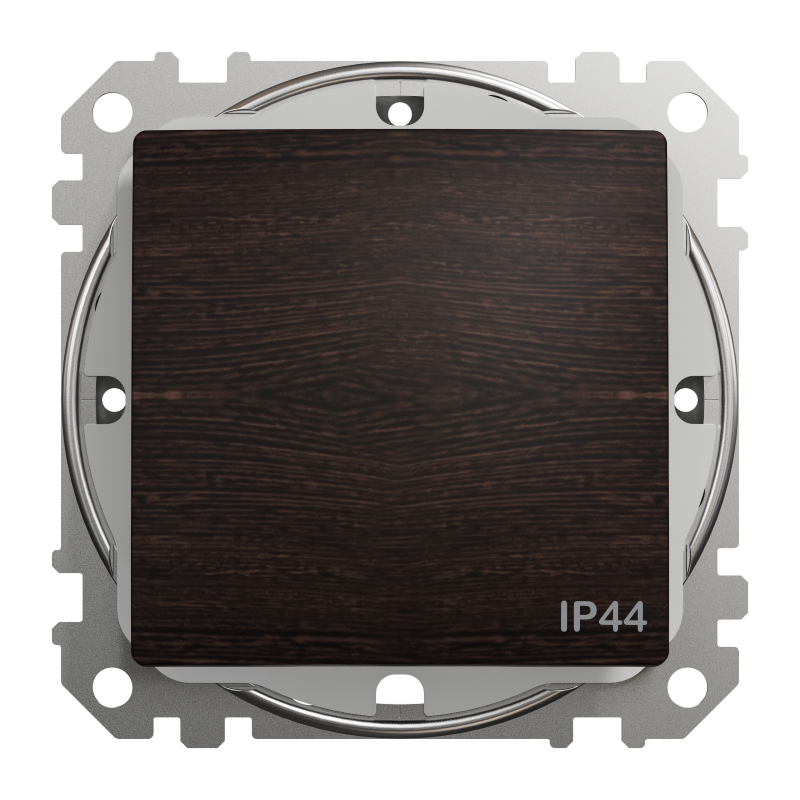 Одноклавішний вимикач, 10АX, IP44, венге, Sedna Design & Elements