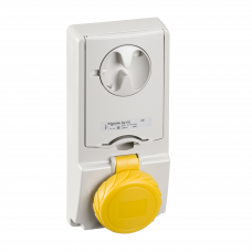 Unika interlocked socket - 16 A - 2P + E - 100...130 V AC - IP65 - panel