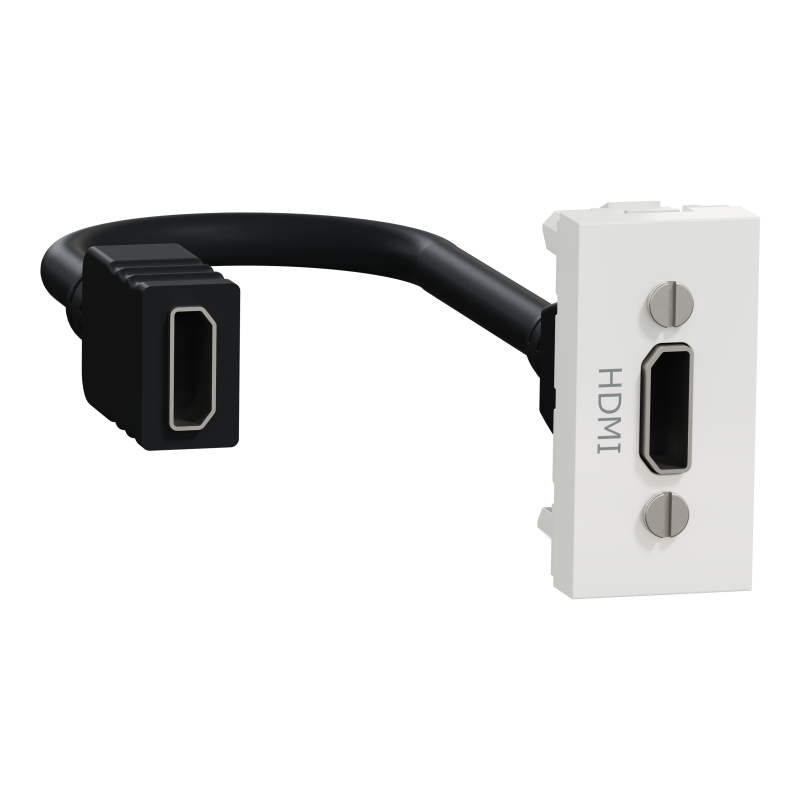 Розетка HDMI, 1 модуль білий