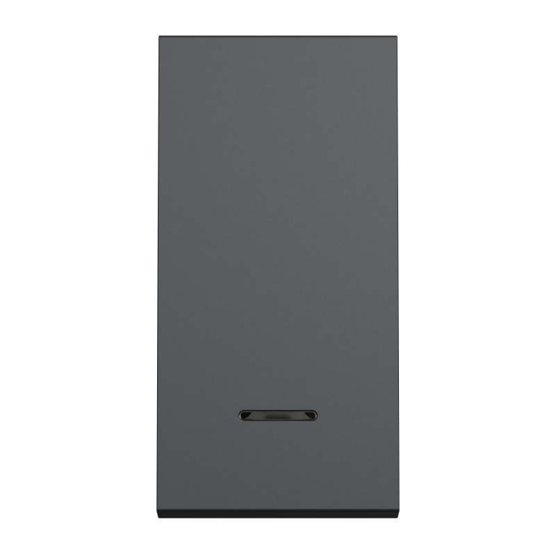 Перемикач 1-клавішний з нейтраллю 10А, 1 модуль антрацит