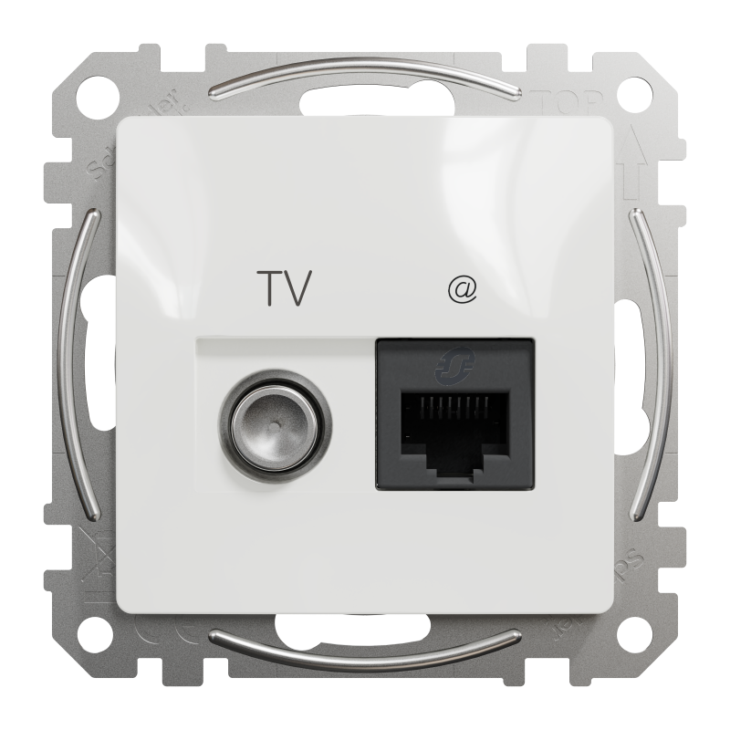 Розетка RJ45 категорія 6 UTP -TV Білий Sedna Design