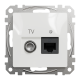 Розетка RJ45 категорія 6 UTP -TV Білий Sedna Design