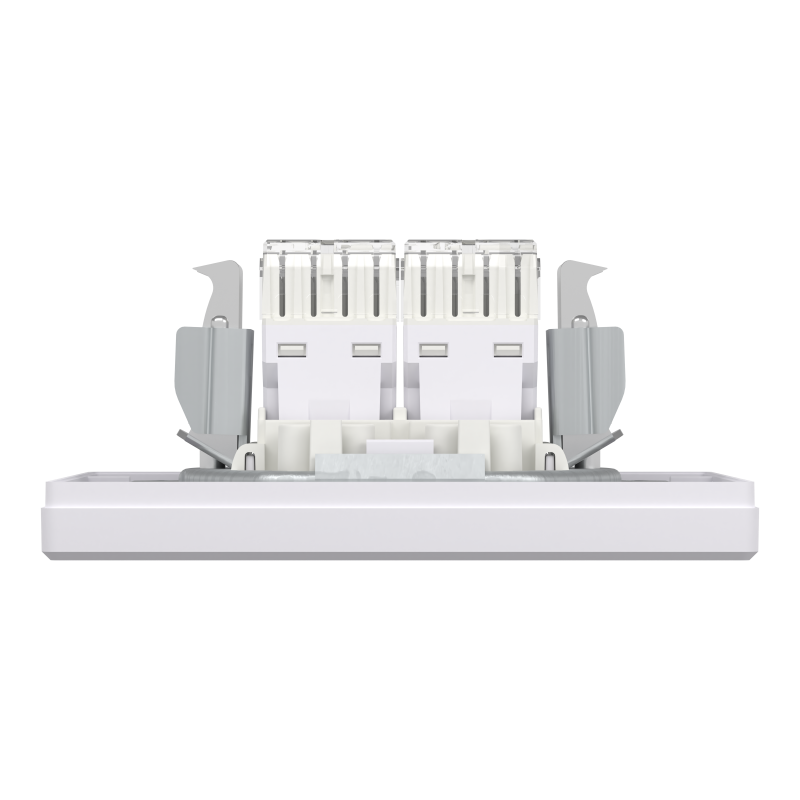 РОЗЕТКА КОМП'ЮТЕРНА RJ45 UTP КАТ.6 ПОДВІЙНА БІЛА ASFORA