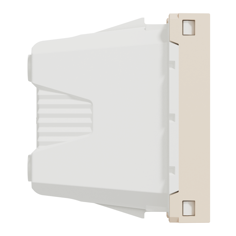 Socket-outlet, New Unica, mechanism, 2P, 10A, European, with shutter, IP3x, glossy, untreated, beige