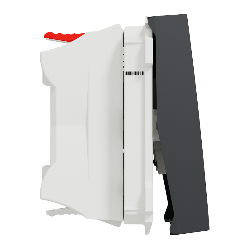 Перемикач 1-клавішний схема 6, 10А, 2 модулі антрацит